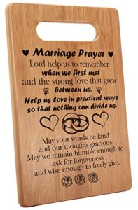 MY-ALVVAYS Wedding gifts with marriage prayer, newlywed Gifts for Couple, Cutting Board Gift, 7″x11″, Double-Sided Use -080