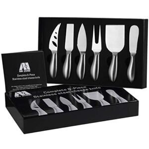 Premium 6-Piece Cheese Knife Set – MH ZONE Complete Stainless Steel Cheese Knives Gift Knives Sets Collection, Suit for the Wedding, Lover, Elders, Children and Friends