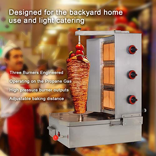 YOOYIST 3 Burners Shawarma Doner Kebab Machine Grill Gyro Automatic Vertical Broiler | The Storepaperoomates Retail Market - Fast Affordable Shopping
