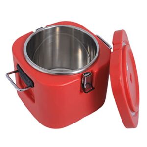 FORCOOK Insulated Soup Carrier Coolers for Food 2.5 Gallon Commercial Food Warmer Hot Box for Food Storage Hot Box Food Warmer for Parties with 18/8 Stainless Steel Liner Leak-Proof Red
