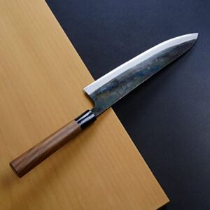HONMAMON KIYOKANE Chef’s Knife 240mm, Aogami Super Steel, Kurouchi Double Bevel Japanese Gyuto