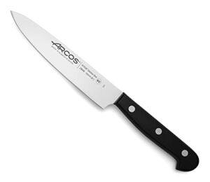 Arcos Universal Series, Cooking Knife, Nitrum Stainless Steel Blade, 6 Inch, Polyoxymethylene Handle, POM, Black