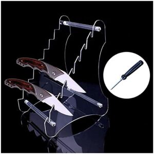 KAFENDA – Acrylic Knife Display Stand, Knife Set With Acrylic Stand, Holds 8 Knives, Pocket Knife, Folding Knife…