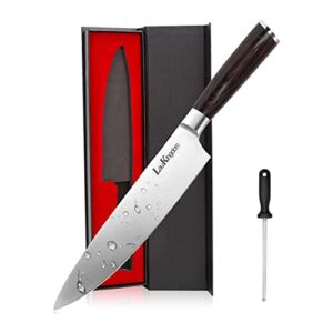 LauKingdom Chef Knife 8 Inch High Carbon German Stainless Steel 7Cr17Mov with ergonomic handle, Super Sharp, Cooking Knife with Gift Box, Useful gifts for Women and Men