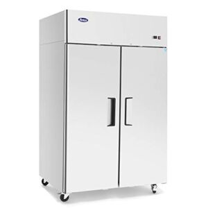 Commercial Refrigerator,ATOSA MBF8005 Double 2 Door Side By Side Stainless Steel Reach in Commercial Refrigerators for Restaurant, Energy Star, 44.5 cu.ft.33℉-38℉ ETL, Fast Delivery