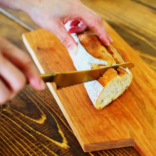 Elesinsoz 6 Inch Serrated Small Short Blade Gold Bread Knife for Homemade Bread Slicing Cutting Carving Cake Cutter Dinner Steak Knives Non Stick with Ergonomic Handle | The Storepaperoomates Retail Market - Fast Affordable Shopping