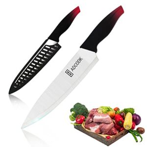ADCODK Chef Knife – Pro Kitchen Knife 8 Inch Chef’s Knives Stainless Steel With Sheath Ergonomic Handle