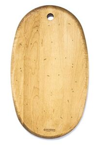 J.K. Adams 14.5” x 8.5” Maple Wood Artisan Cutting Board with Distressed Finish, Oval-Shaped