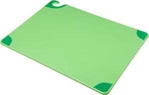 San Jamar Saf-T-Grip Plastic Cutting Board with Safety Hook, 18″ x 24″ x 0.5″, Green