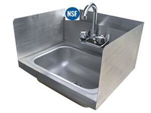 Stainless Steel Hand Sink with Side Splash – NSF – Commercial Equipment 16″ X 16″