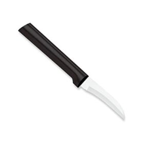 Rada Cutlery Curved Paring Knife Blade Stainless Steel Resin USA, 6-1/8 Inch, Black handle