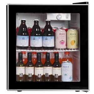 ADT Beverage Cooler and Fridge With Glass Reversible Door Beverage Refrigerator (1.6 Cu.Ft)