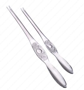 Stainless Steel Seafood Lobster/Crab Picker Fork, Pair of 6-1/8 and 5-1/8 Inches (Long), Set of 1 Pair