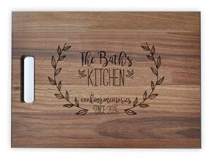 Personalized Wood Cutting Board Engraved with Kitchen Name and Established Date | Perfect Customized Wedding Gifts For Couples Housewarming Gift or Mothers Day Gifts