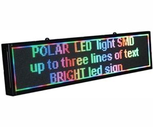 LED sign WiFi P6 40″ x 9″ high resolution LED full RGB color sign with high resolution P6 128×32 dots and new SMD technology. Perfect solution for advertising