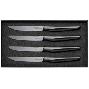 Kyocera 4-piece Ceramic Steak Knife Set, 4.5″ Black