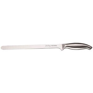 Jean-Patrique Stainless Steel Chopaholic Chef Ham & Salmon Slicer | Sharp Professional Kitchen Meat and Fish Carving Knife – 10″