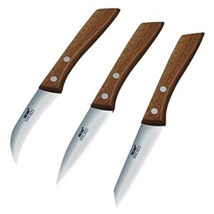 3 Pieces Sharp Peeling Knives Vegetable Paring Knife Fruit Cutter Set Bird’s Beak Knife (Brown)