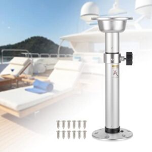 Adjustable Table Pedestal Stand 20-28 inch Detachable Table Base Kit Compatible with RV Boat Yacht Caravan Motorhome Marine Workroom Silver Aluminum Alloy Stand Leg Mount Frame
