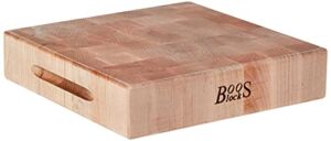 John Boos Block CCB121203 Classic Reversible Maple Wood End Grain Chopping Block, 12 Inches x 12 Inches x 3 Inches