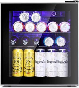 Antarctic Star Mini Fridge Cooler – 75 Can Beverage Refrigerator Glass Door for Beer Soda or Wine – Glass Door Small Drink Dispenser Machine Clear Front Removable for Home, Office or Bar, 1.6cu.ft.
