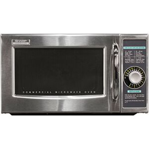 Sharp R-21LCFS Medium-Duty Commercial Microwave Oven with Dial Timer, Stainless Steel, 1000-Watts, 120-Volts