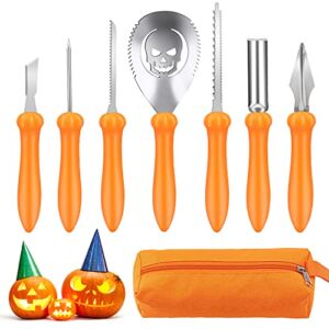 Pumpkin Carving Kit,Halloween Decorations Stainless Steel Pumpkin Carving Tools,Pumpkin Carving Kit for Kids Adults,Carver Tool with Carrying Bag,Family DIY Carving Pumpkins Gift (7PCS)
