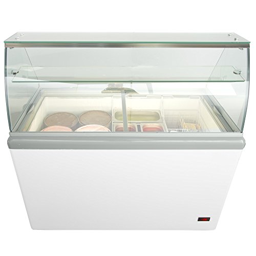 Chef’s Exclusive Commercial 8 Flavor Frost Free Ice Cream Dipping Cabinet Case Sub Zero Freezer 14 Cubic Feet Including Skirts Displays 8 Tubs and Stores 6 Additional, 52 Inch Wide, White | The Storepaperoomates Retail Market - Fast Affordable Shopping