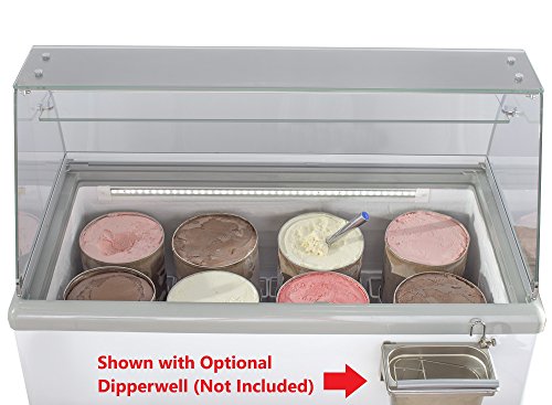 Chef’s Exclusive Commercial 8 Flavor Frost Free Ice Cream Dipping Cabinet Case Sub Zero Freezer 14 Cubic Feet Including Skirts Displays 8 Tubs and Stores 6 Additional, 52 Inch Wide, White | The Storepaperoomates Retail Market - Fast Affordable Shopping