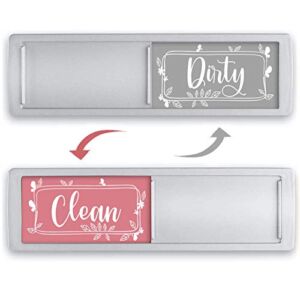 New Premium Dishwasher Magnet, Clean Dirty Sign Indicator for Dishwasher Non-Scratch Easy to Read and Strong Slide for Changing Signs, Sleek Design, Heavy Duty Magnet with Optional Stickers