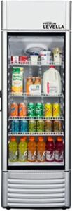 PremiumLevella PRF90DX Single Door Merchandiser Refrigerator-Upright Beverage Cooler-9.0 cu ft-Silver