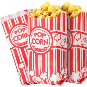 300 Pieces Paper Popcorn Bags 1 Oz Popcorn Container Red and White Concession Stand Supplies Movie Theme Party Supplies Popcorn Holder