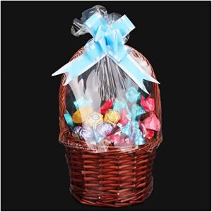 Shrink Wrap Bags for Gift Baskets 10Pcs 17×24 Inches Chear PVC Heat Shrink Bags Cellophane Wrap for Christmas, Valentines Day，Holiday, Easter, Birthday, And Any Occasion
