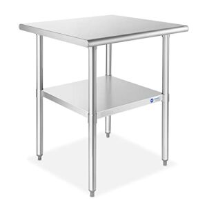 GRIDMANN Stainless Steel Work Table 24 x 24 Inches, NSF Commercial Kitchen Prep Table with Under Shelf for Restaurant and Home