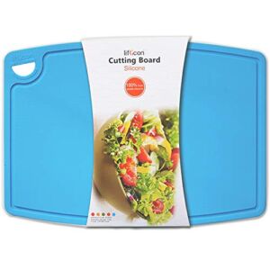 Liflicon Extra Large Thick Silicone Cutting Board 14.6” x 10.43” Chopping Board Flexible Cutting Mats Dishwasher Safe-Blue