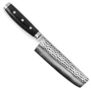 Enso Nakiri Knife – Made in Japan – HD Series – VG10 Hammered Damascus Japanese Stainless Steel – 6.5″
