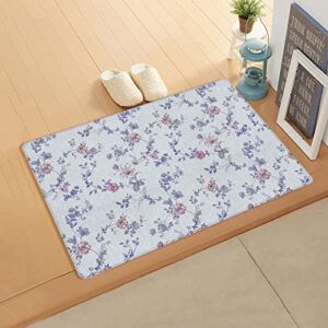 Gsypo Cushioned Anti-Fatigue Kitchen Mat, Wild Plants Vintage Magnolia on Blue Background Super Soft Floor Mat, Non-Slip PVC Leather Comfort Standing Mat Doormat for Home, Sink, Office, 18” x 30”