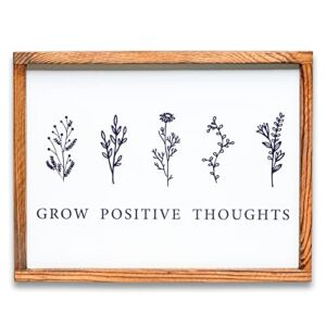 Grow Positive Thoughts Framed Affirmations Wall Art Encouragement Gifts for Women & Kids Inspiring Quotes Wall Decor Positive Inspirational Wall Decor Sign Home Office Classroom Decorations