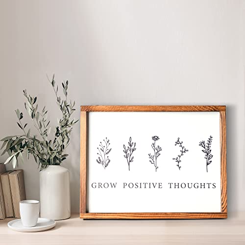 Grow Positive Thoughts Framed Affirmations Wall Art Encouragement Gifts for Women & Kids Inspiring Quotes Wall Decor Positive Inspirational Wall Decor Sign Home Office Classroom Decorations | The Storepaperoomates Retail Market - Fast Affordable Shopping