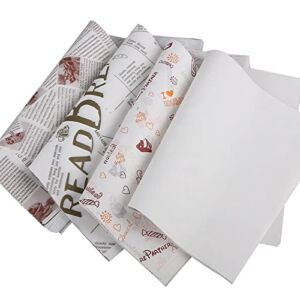 Wax Paper Sheets for Food, Disposable Sandwich Bread Hamburger Paper Liners Food Wrap Paper for Home Kitchen Baking(100 Sheets)