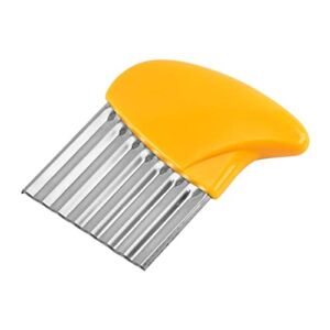 YITAQI Potato Cutter Lightweight Easy to Use Chopper for Potato Vegetable French Fries Home Supplies Kitchen Utensil Crinkle Cutter(Yellow)