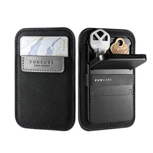 PUNCUBE Men’s Card Holder Wallet ,Slim Minimalist Wallet With Key Holder and Phone Stand, Key Wallet, Rfid Blocking Wallet (Grey)