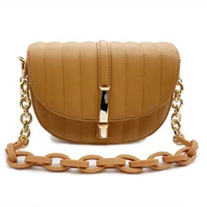 OOHOO Crossbody Bags for Women Small Handbags Pu Leather Shoulder Bag for Women Clutch Purses Designer Bags with Chain Strap