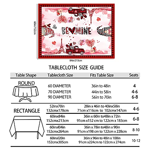 Hexagram Valentines Tablecloth, Valentines Table Cloth Rectangle 60×84 inch, Be Mine Truck Kitchen Valentines Decorations for Home,Dinner,Party Happy Valentines Day Decor | The Storepaperoomates Retail Market - Fast Affordable Shopping
