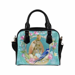 D-Story Easter Bunny And Blue Bird Handbags for women Womens Purses and Handbags Shoulder Bag Ladies Design Satchel Tote Bag