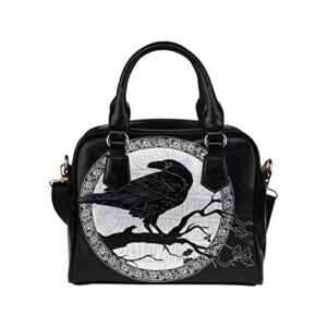 D-Story Black Crow Handbags for women Womens Purses and Handbags Shoulder Bag Ladies Design Satchel Tote Bag