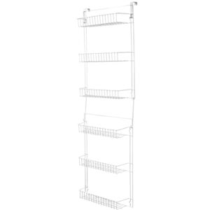 Lavish Home Over The Door Organizer – 6-Tier Adjustable Pantry Shelves and Rack for Kitchen Organization – Organization and Storage (White)