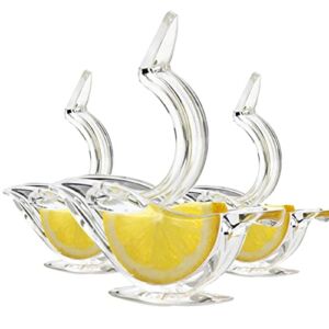 Manual Lemon Juicer，Acrylic Manual Lemon Slice Squeezer , Elegant Bird Shaped Boat Shape Lemon Clip,Suitable for Home, Restaurant, Bar （3 PCS）