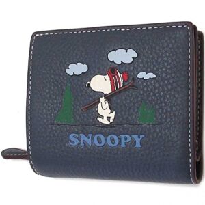 Coach X Peanuts Snap Wallet With Snoopy Ski Motif Style No. CF251