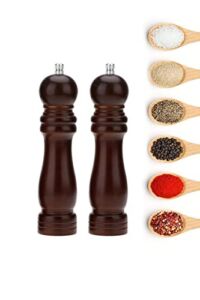 Coffee grinder manual hand coffee grinder spice salt pepper 2 salt 2 pieces of wood, metallic color, Furniture and Mills Home Kitchen food prep Table